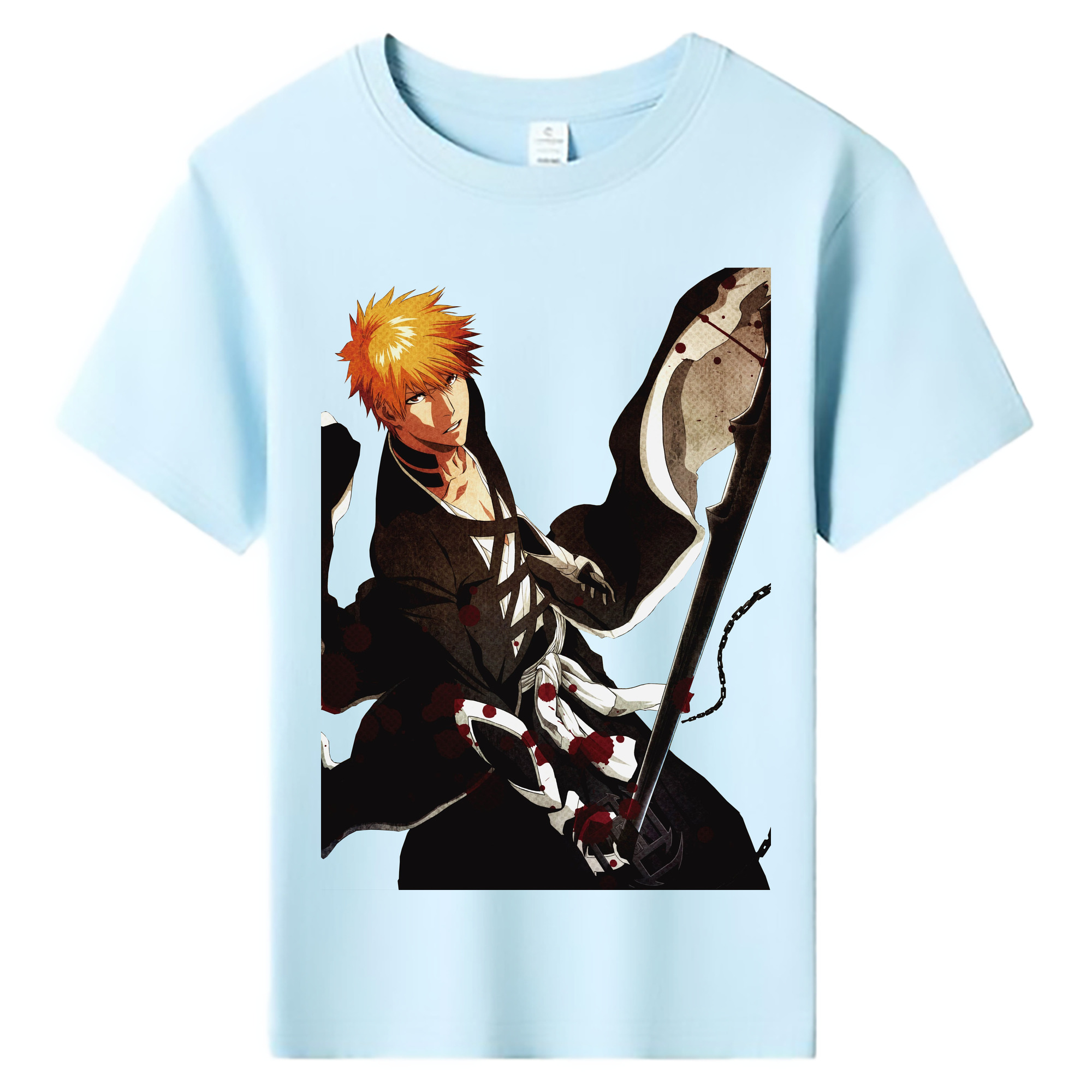 （画像用） ブリーチ 黒崎一護（くろさき いちご）BLEACH Kurosaki Ichigo 綿100％キッズTシャツ（フロントプリント）